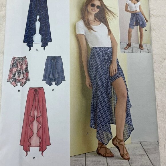 Simplicity Pattern 8343 Wrap Skirt and Shorts, Misses Size 6-14 - Picture 2 of 3